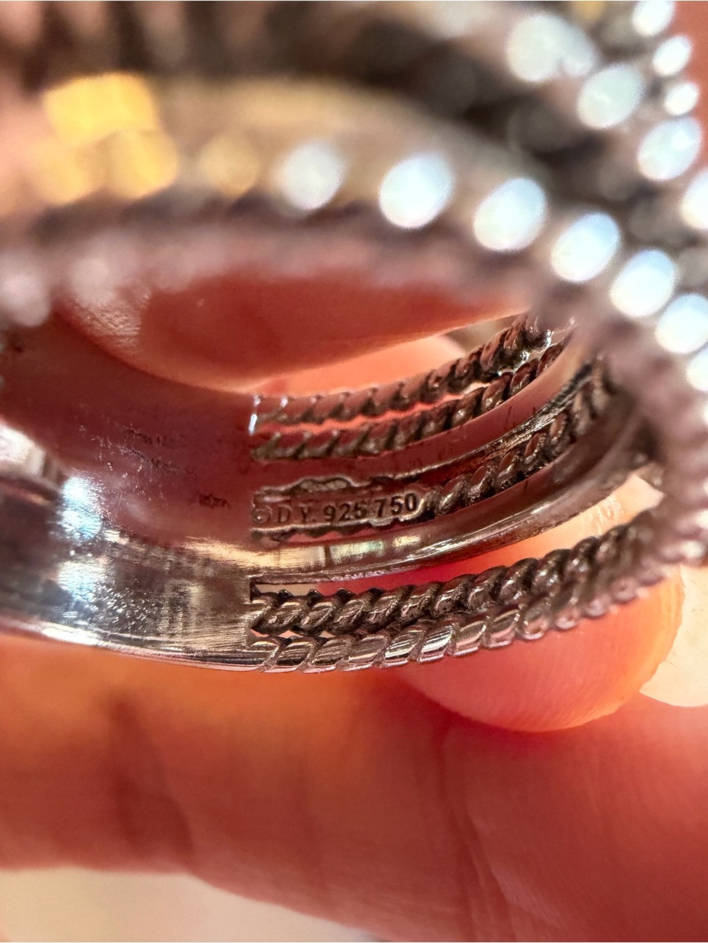 David Yurman Multi-Row Cable Ring Sterling Silver & 18K Yellow Gold Size 6.5 - Picture 15 of 16